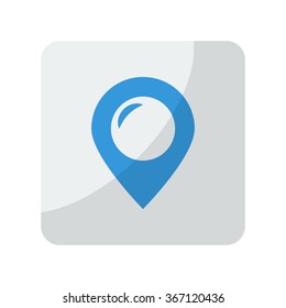Blue Place icon on grey rounded square button on white