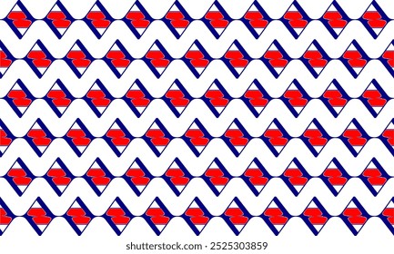 Textura de tela a cuadros azul, borde de diamante azul con patrón de repetición de tablero de ajedrez relleno rojo, Imagen repleta, diseño para impresión de tela, rombo