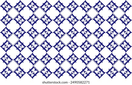 blue plaid fabric texture, two tone blue and white diamond vintage checkerboard repeat pattern, replete image, design for fabric printing
