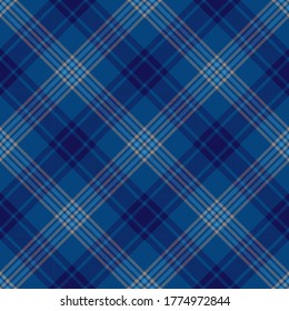 Blue plaid pattern. Diagonal tartan design for pillows, shirts, dresses, tablecloth etc.