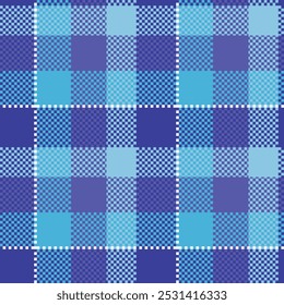 Blue plaid tartan seamless repeat pattern. This is a blue, navy blue checkered plaid vector illustration. Design for decorative,wallpaper,shirts,clothing,tablecloths,wrapping, ,textile,fabric,texture
