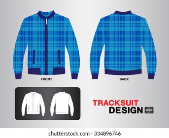 blue plaid tracksuit design vector illustration