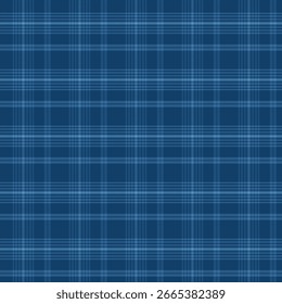 Tela escocesa azul con patrón de repetición de tejido de sarga. Patrón sin costuras de Gingham con rayas. Tartán a cuadros Fondo de Ilustración vectorial gráfico geométrico. Patrón de superficie para tela e impresiones.