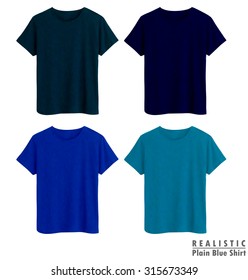 Blue plain shirt realistic vector illustration