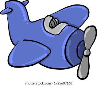 Blue plane, illustration, vector on white background
