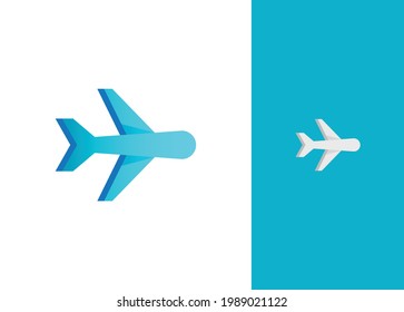 blue plane logo template set. logotype design vector