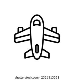 Blue Plane Outline Icon Vector Illustration