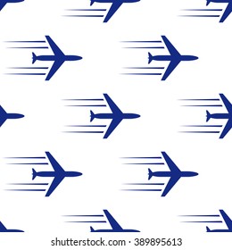 blue planes seamless isolated on white background, vector illustration