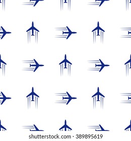 blue planes seamless isolated on white background, vector illustration