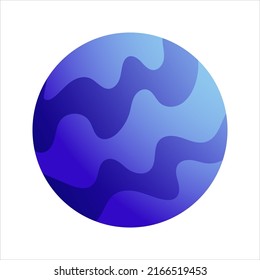 Blue planet. 3d vector icon. Space design elements.