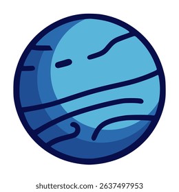blue planet astronomy space cosmic galaxy flat color vector illustration template design