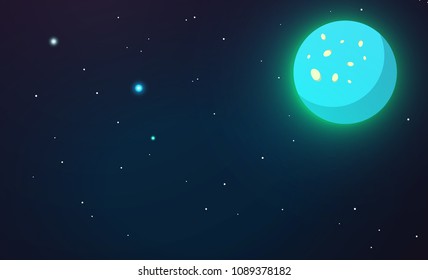 Blue planet in deep space star Vector