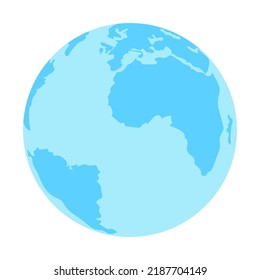 Tierra del planeta azul con continentes azules