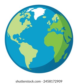 Vector de diseño de planeta tierra azul sobre fondo blanco.eps