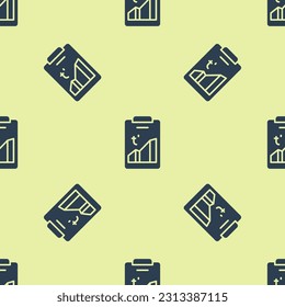 Blue Planet earth melting to global warming icon isolated seamless pattern on yellow background. Ecological problems and solutions - thermometer.  Vector