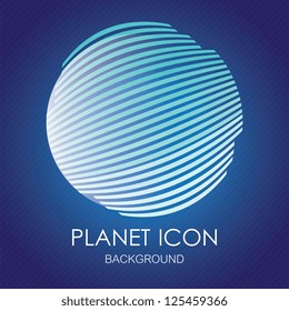 Blue planet formed by lines. With crystal effect.Vector illustration