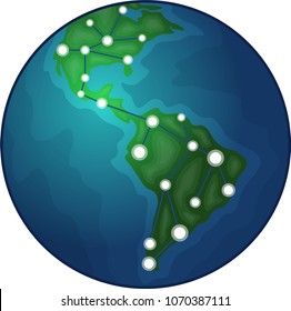 Blue Planet with graph on white background
