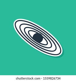 Blue Planet icon isolated on green background.  Vector Illustration
