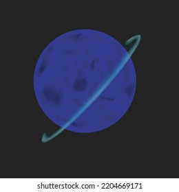 blue planet illustration vector with black background