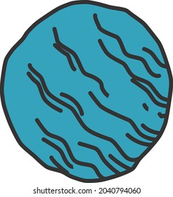 Blue planet, illustration, vector, on a white background.