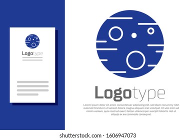 Blue Planet Mars icon isolated on white background. Logo design template element. Vector Illustration
