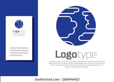 Blue Planet Mercury icon isolated on white background. Logo design template element. Vector Illustration