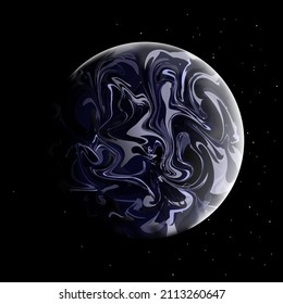 Blue planet on the background of the starry sky