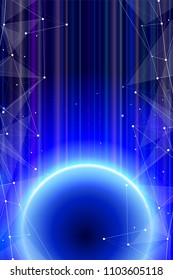 planeta azul en el espacio de la web de la información - ilustración abstracta de la ciencia, la astronomía, la tecnología de la información, las soluciones de redes, la economía mundial, las comunicaciones, las tecnologías digitales y en la nube