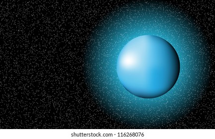 Blue planet in space - vector illustration