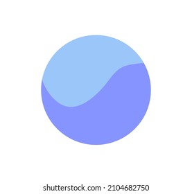 Blue planet with stripes. Minimalistic image. Stylish and modern logotype, branding. Astrology and astronomy, space and universe. Cartoon flat vector illustration isolated on white background