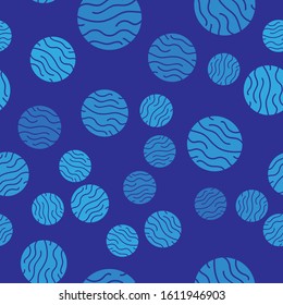 Blue Planet Venus icon isolated seamless pattern on blue background.  Vector Illustration