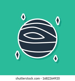 Blue Planet Venus icon isolated on green background.  Vector Illustration