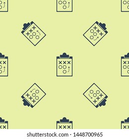 Blue Planning strategy concept icon isolated seamless pattern on white background. Soccer or american football cup formation and tactic.  Vector Illustration