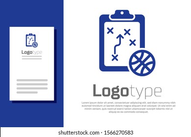 Blue Planning strategy concept icon isolated on white background. Basketball cup formation and tactic. Logo design template element. Vector Illustration