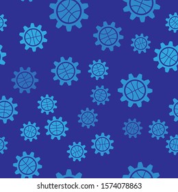 Blue Planning strategy concept icon isolated seamless pattern on blue background. Basketball cup formation and tactic.  Vector Illustration