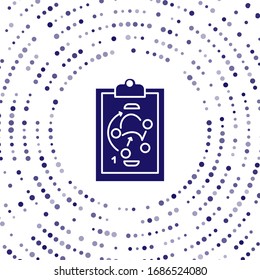 Blue Planning strategy concept icon isolated on white background. Hockey cup formation and tactic. Abstract circle random dots. Vector Illustration