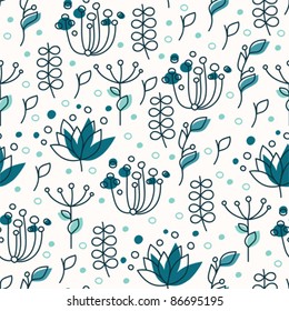 Blue plant pattern