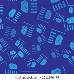 Blue Plant status icon isolated seamless pattern on blue background.  Vector Illustration