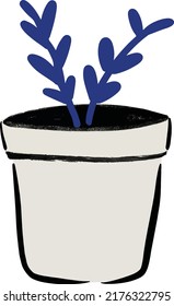 Plantas azules arte vectorial