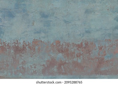 Blue plastered wall concrete marble effect