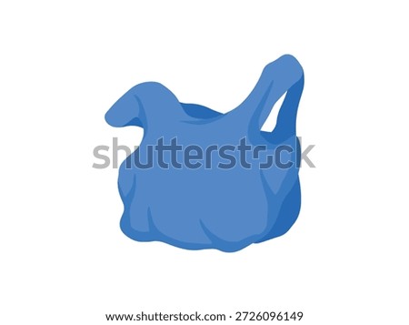 Blue Plastic Bag Crumpled Illustration