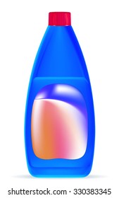 Blue plastic bottle of cleaning product. EPS-10