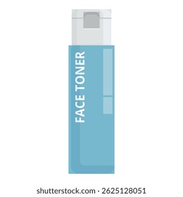 Frasco plástico azul de toner facial sobre fundo branco
