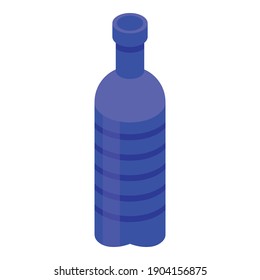 Blue plastic bottle icon. Isometric of blue plastic bottle vector icon for web design isolated on white background