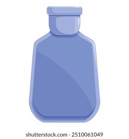 Blue plastic bottle with lid for shampoo or lotion standing on white background