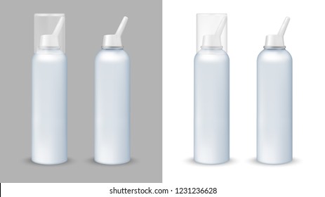 Blue plastic bottle with pump dispenser.