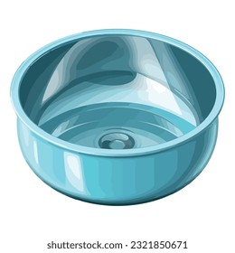 Blue plastic bowl design over white
