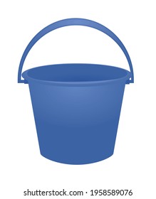 Blue plastic bucket. vector illustration