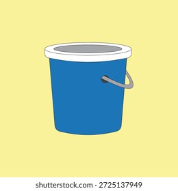 Ilustración vectorial de cubo de plástico azul