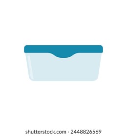 Blue plastic container for food icon. Vector illustration.